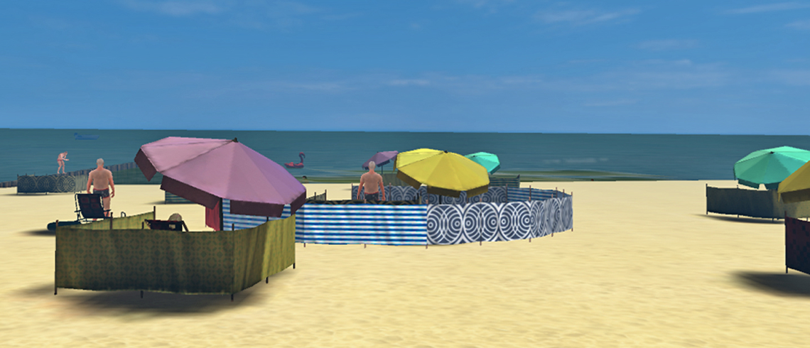 Morska plaża i plażowicze