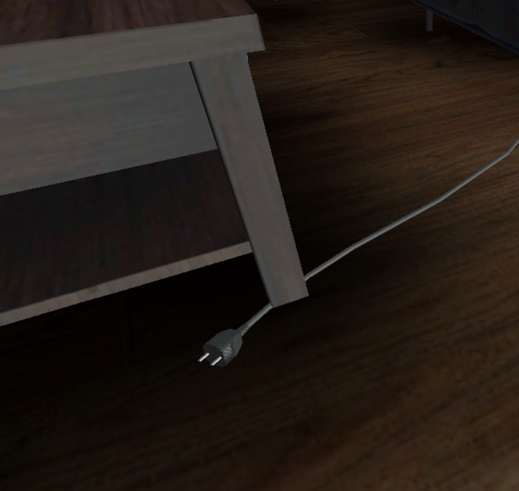 Chroń przewody elektryczne przed przygnieceniem meblami.