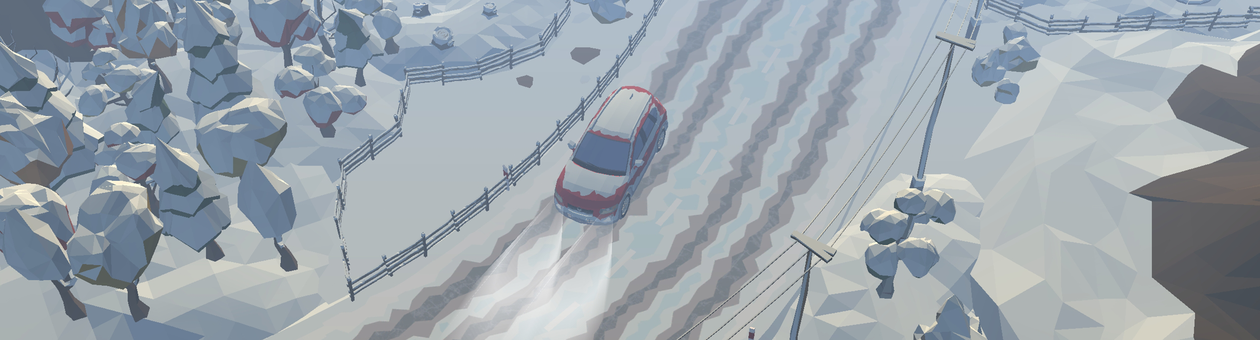 Samochód jadący po ośnieżonej i oblodzonej nawierzchni.