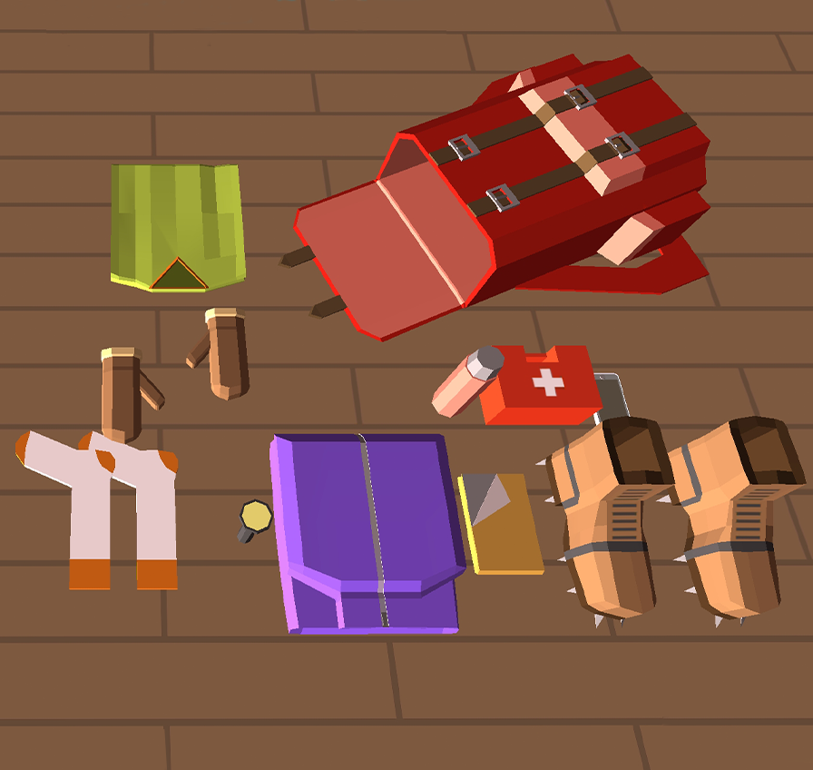 G&oacute;rski plecak z wyposażeniem.