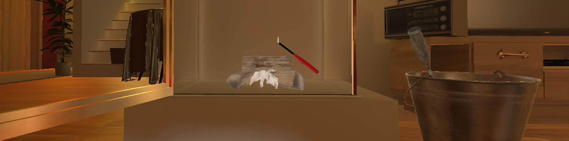 Rozpalanie w kominku.