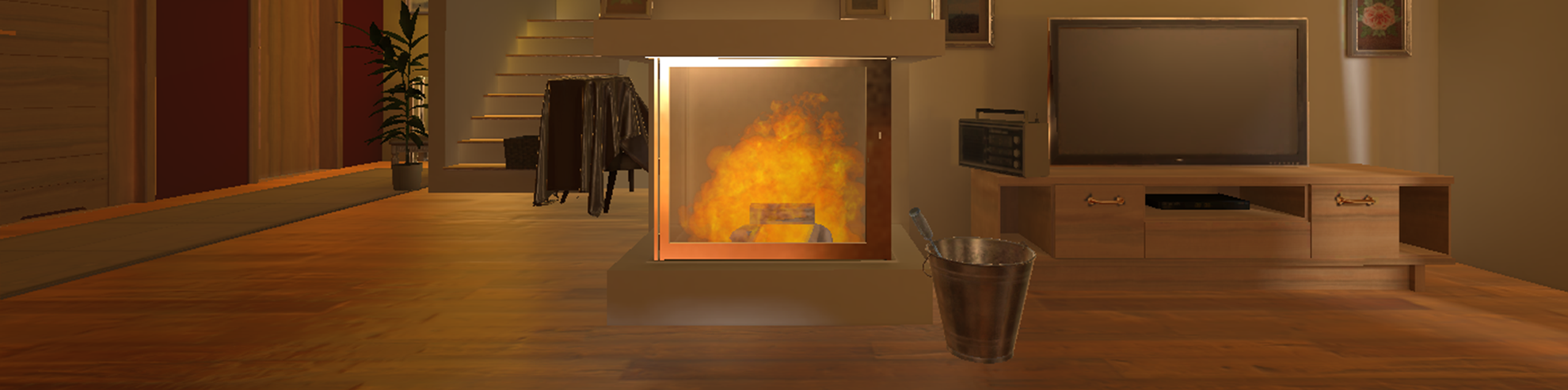 Prawidłowo rozpalony kominek.