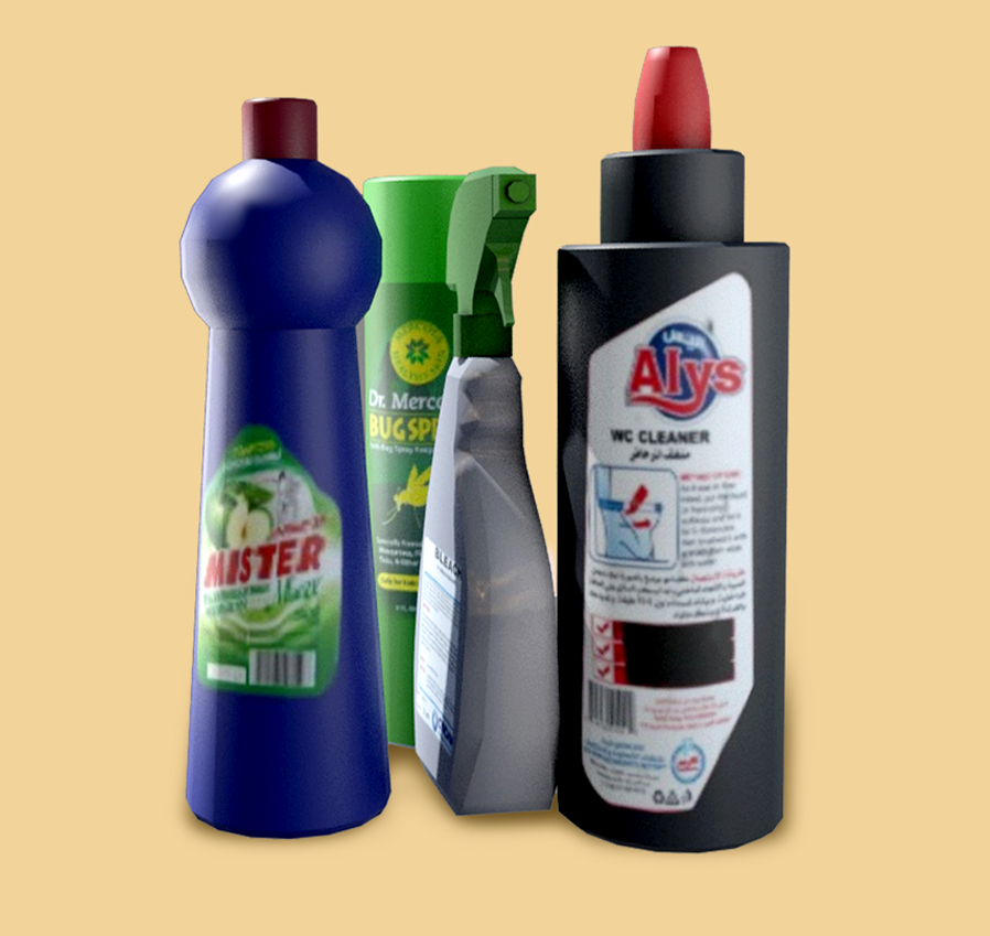 Środki chemiczne do czyszczenia łazienki.