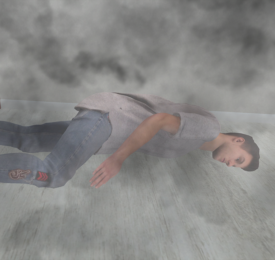 Nieprzytomny mężczyzna zatruty gazem.