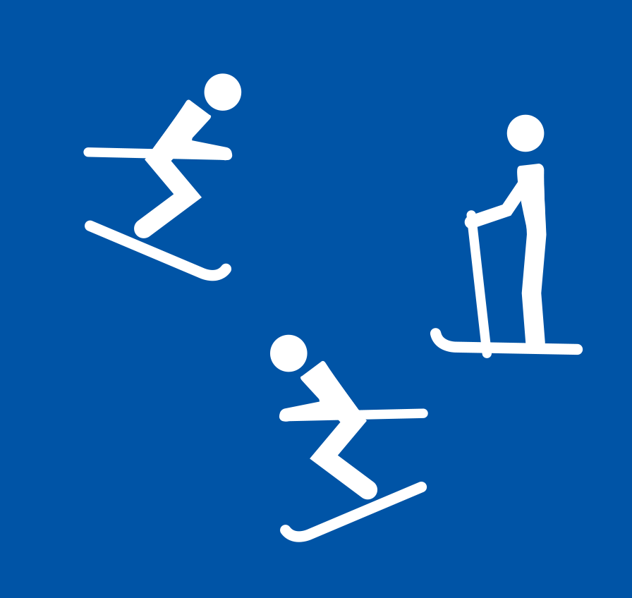 Obrazek symbolizujący trzech narciarzy.