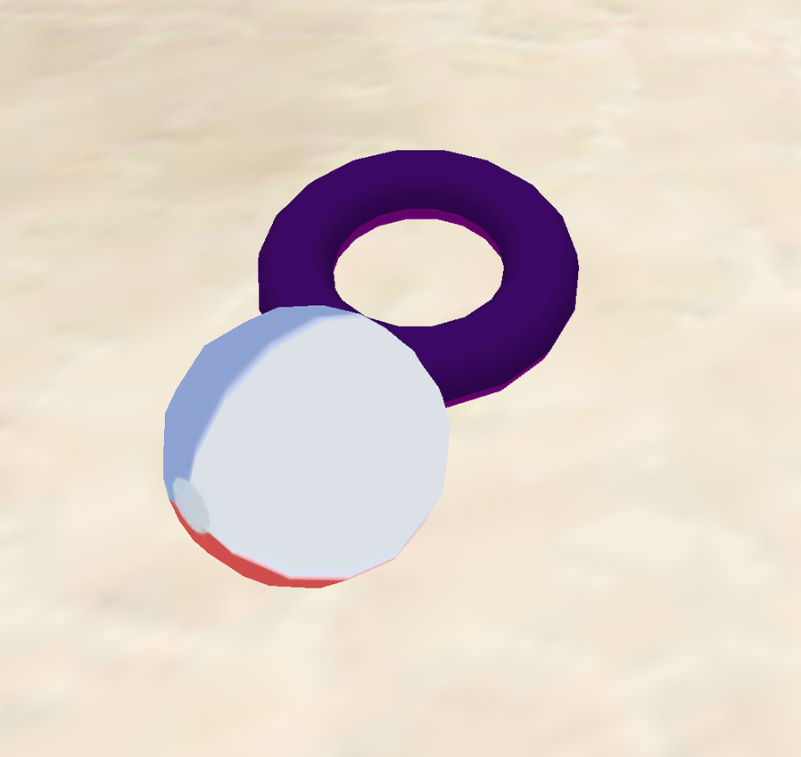 Nadmuchiwane piłka plażowa i koło.