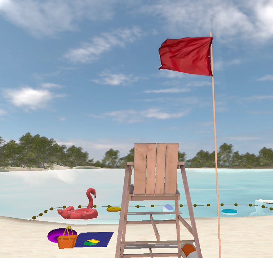 Czerwona flaga symbolizująca zakaz wejścia do wody.