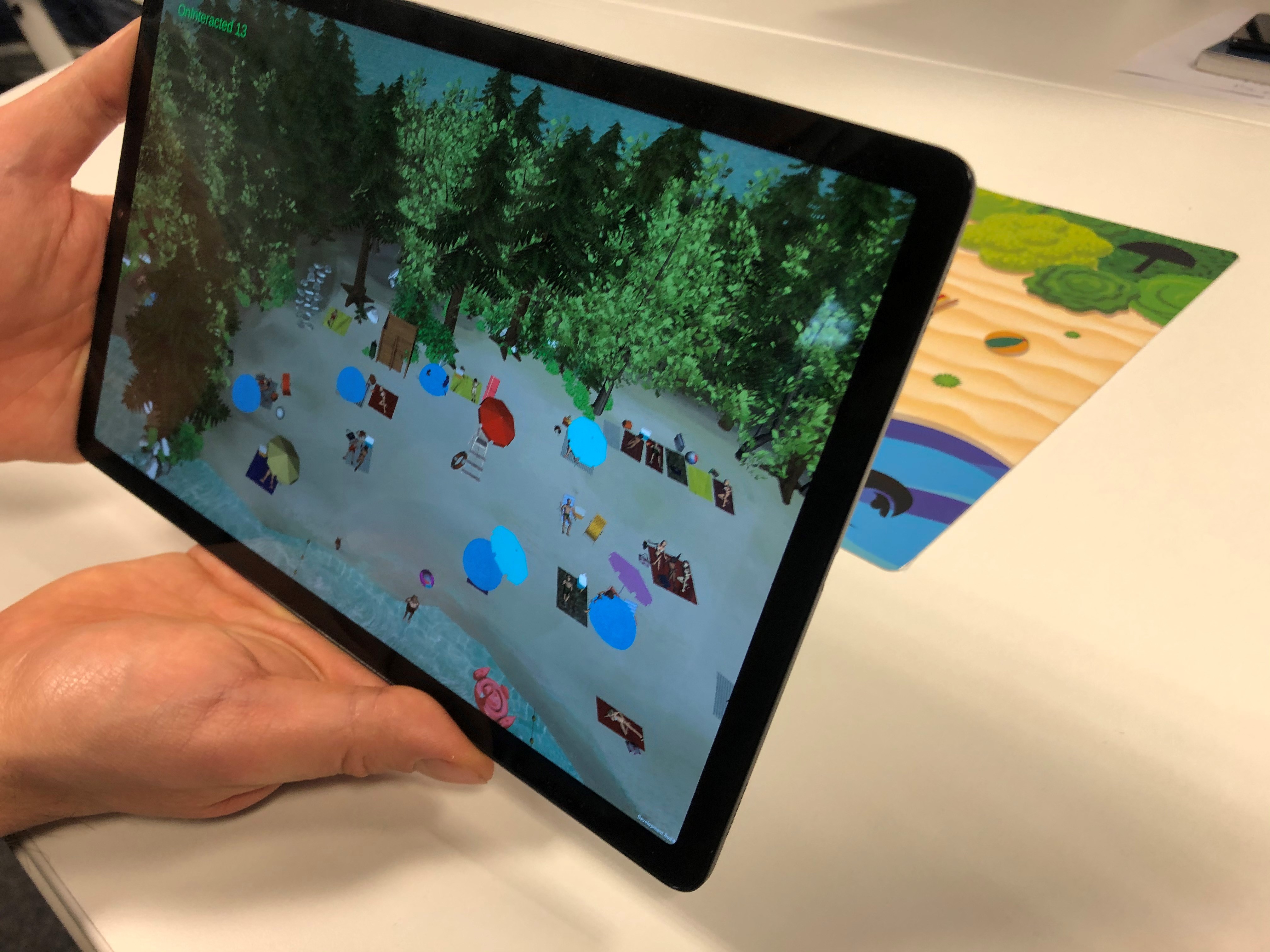 Widok działania scenariusza w technologii wzbogaconej rzeczywistości AR.